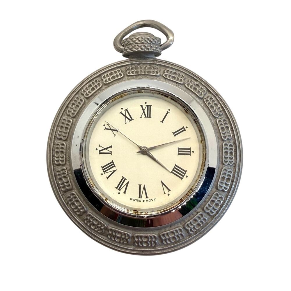 VTG Kangnam University Pewter Pocket Watch Clock Roman Numeral‎ South Korea Gift